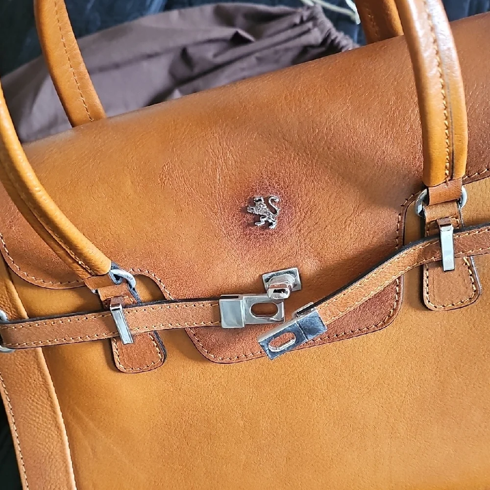 Pratesi Women's Cognac Brown Leather Satchel